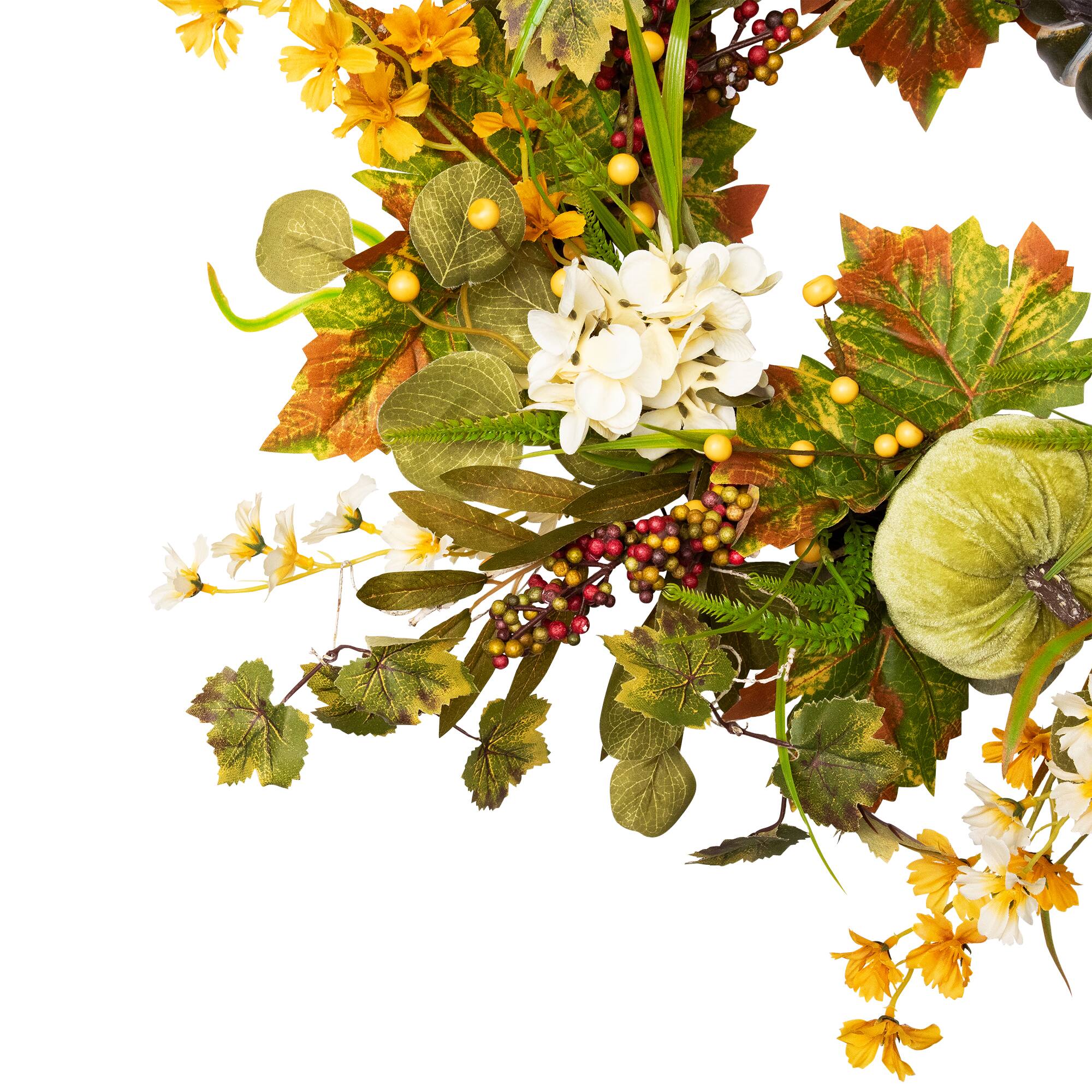 24" Pumpkins & Berries Artificial Fall Harvest Twig Wreath